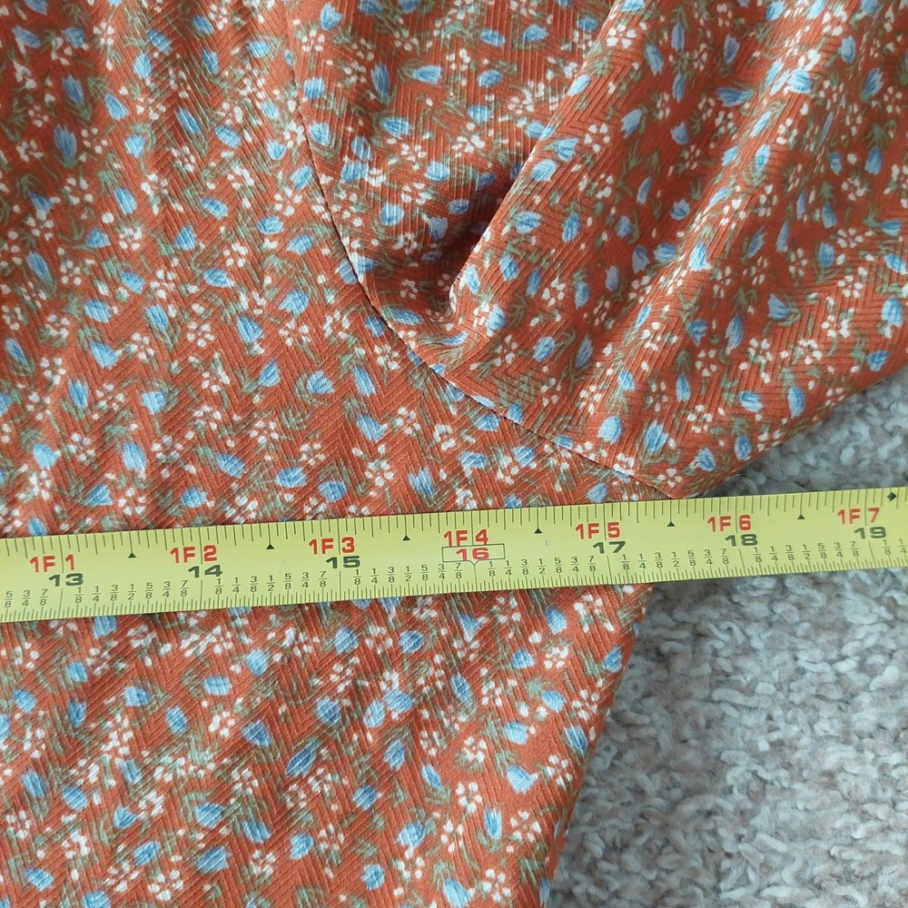 Lulus Admire You Orange Floral Print Ruffled Long Sleeve Mini Dress Size Medium‎ - Picture 8 of 10